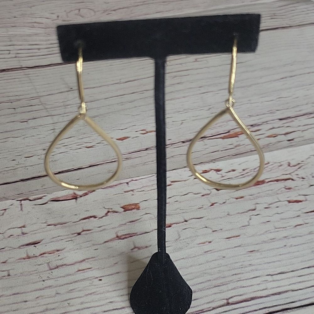 Rhinestone Dangling Large Hoops - Picture 4 of 5